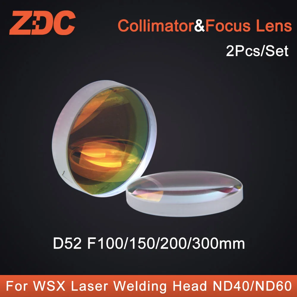 Волоконный лазерный коллиматор ZDC и фокусирующий объектив D52 F100/150/200/300 мм для сварочной головки волоконного лазера WSX ND40 / ND60