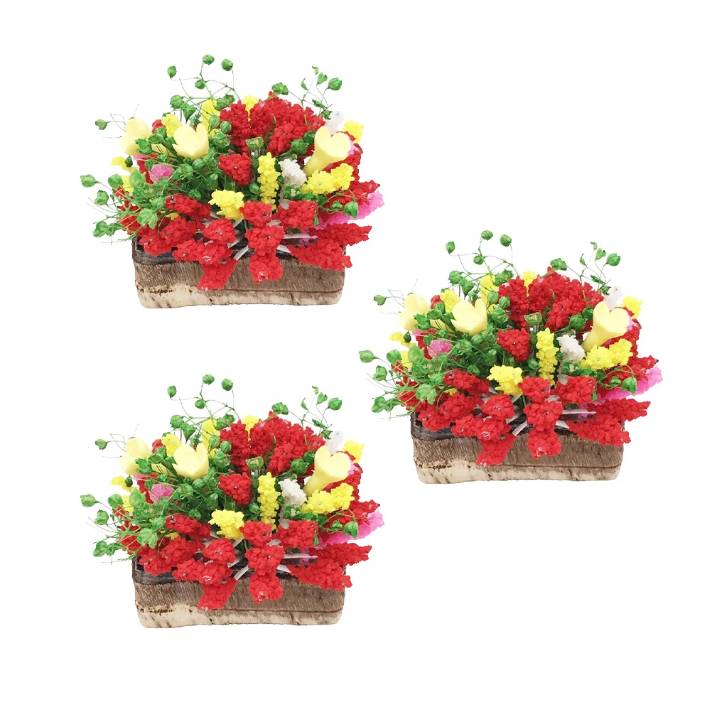 3 шт. уличное растение в горшках украшение для дома полимерные растения улицы