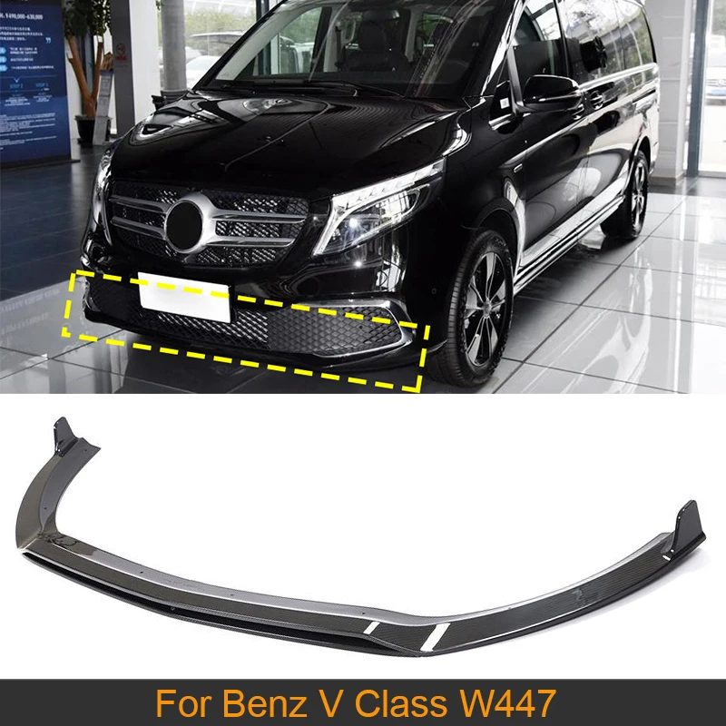 

Carbon Fiber Front Bumper Lip Spoiler For Mercedes-Benz W447 V Class V220 V250 2020 Passenger Van Front Bumper Lip Chin Splitter