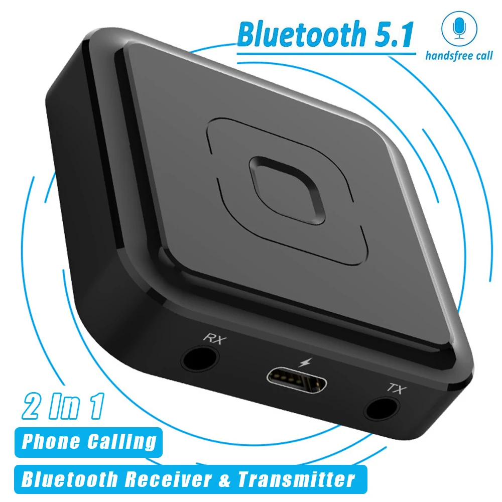 

2 In 1 Bluetooth 5.1 Transmitter & Receiver Phone Call 3.5mm AUX Wireless Adapter for Speaker Car Kit Audio Stereo Music Player