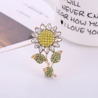high end exquisite cute sunflower micro zircon brooch european and american popular sunflower clothes accessories