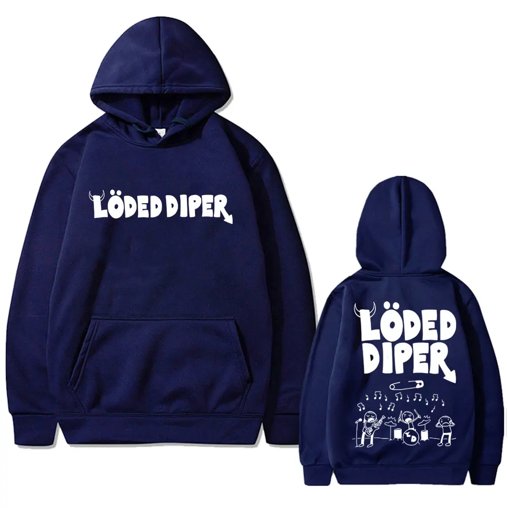 Loded Diper двусторонняя толстовка с принтом для мужчин и женщин винтажная длинными