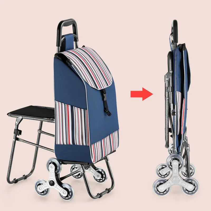 

Home shopping cart, stair climbing trolley, foldable grocery shopping cart, old trolley with stool trolley, portable