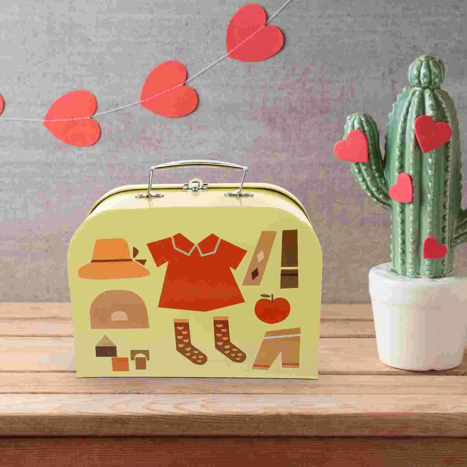 Paper Gift Suitcase Container Kids Toy Organizer Bins Wedding Decorative Suitcases Home Party Supplies