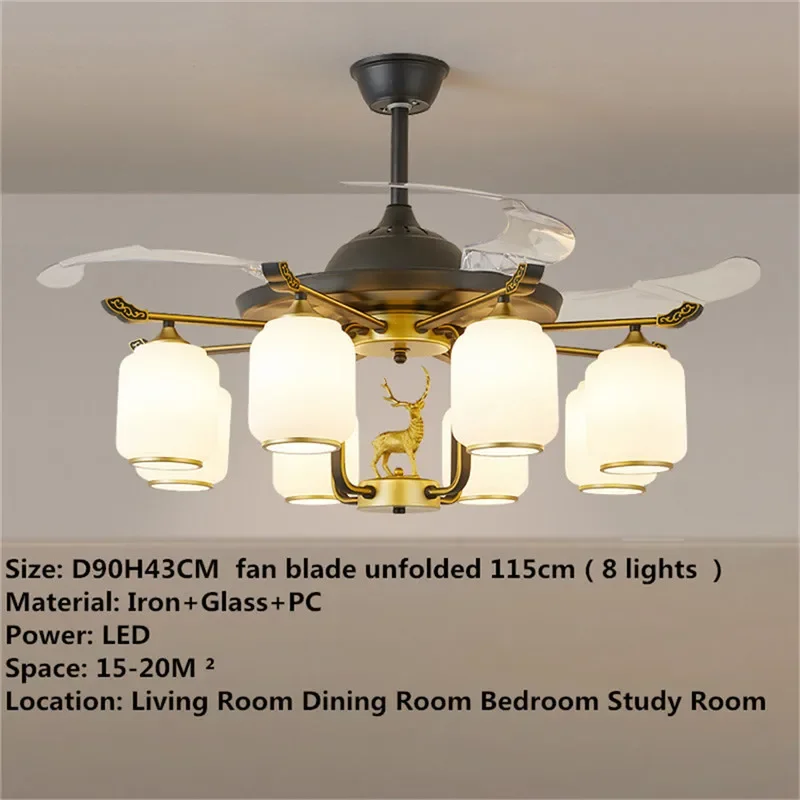 Современный Невидимый вентилятор AOSONG роскошный потолочный для гостиной