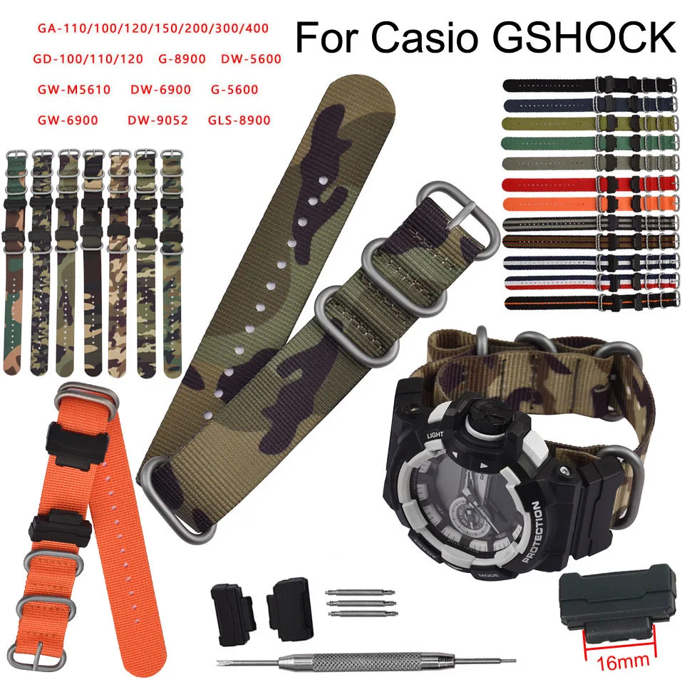 Камуфляжный нейлоновый ремешок NATO для наручных часов G-Shock браслет Casio Gshock GA-110 400