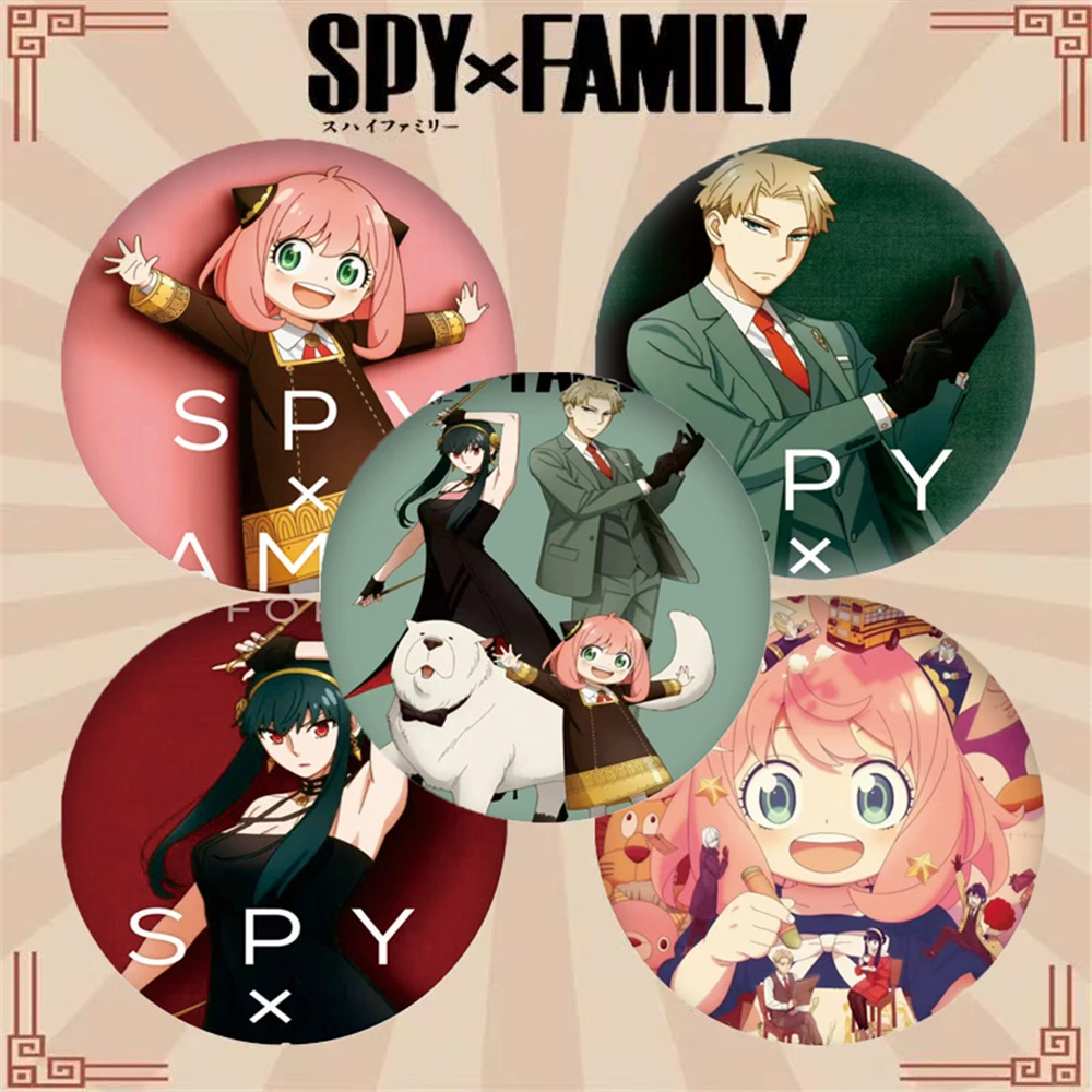 Фото 58 мм аниме SPY×FAMILY Дамиан Десмонд Сумеречный Аня Форгер Бекки Блэкбелл Косплей Костюм Значок Булавка SPTE Брошь из жести ﻿   Опора №1