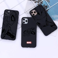 marvel black and white spider man iron man phone case for iphone 13 12 11 pro mini xs max 8 7 plus x 2020 xr cover