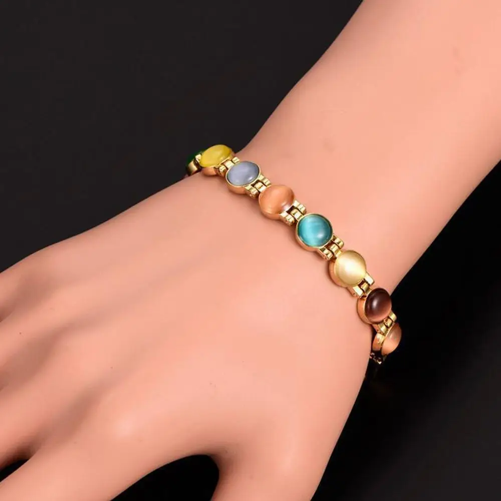 

Massage Stainless Steel Black Germanium Treatment Energy Healing Opal Bangle Magnetic Therapy Bracelet Cuff Bangle