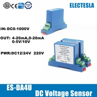esda4u dc 0 1000v voltage transducer transmitter detector 4 20ma analog output high voltage sensor