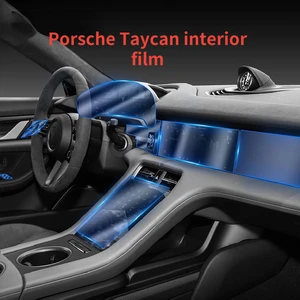 For Porsche Taycan 2019-2022 Car Interior Center console Transparent TPU Protective film Anti-scratch Repair film Accessories