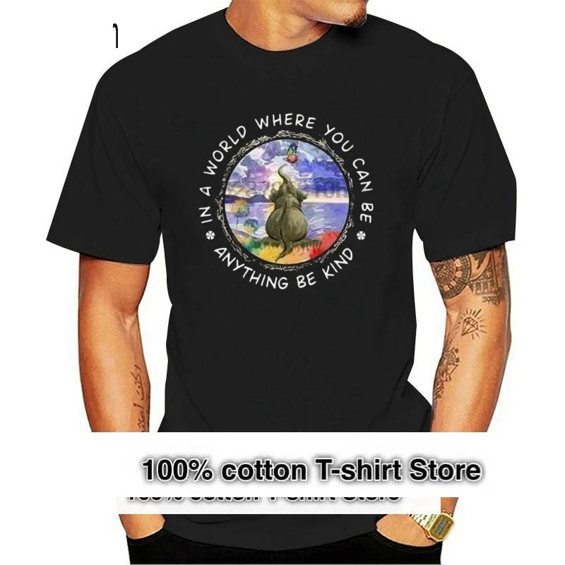 

Хиппи, Слон в мире, где вы можете быть чем-то, черная футболка, M 6 Xl