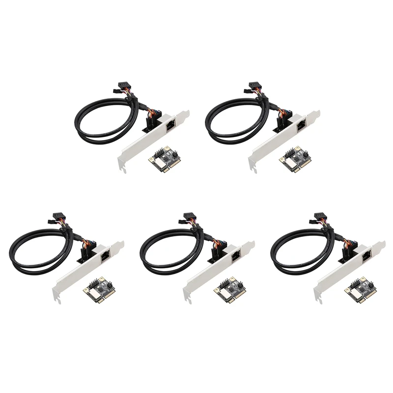 

5X Mini PCI-E To Gigabit Ethernet Network Card 1000M RJ45 Port To Mini PCI Express Adapter RTL8111H