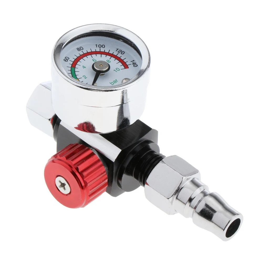 Valve Gauge 0-10bar Aluminum Alloy Red Universal