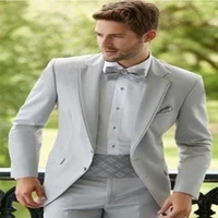 2022new jacket pant design grey suit men blazer beach wedding men suitwhite pants tuxedo coat prom jacket costume homme 2pcs