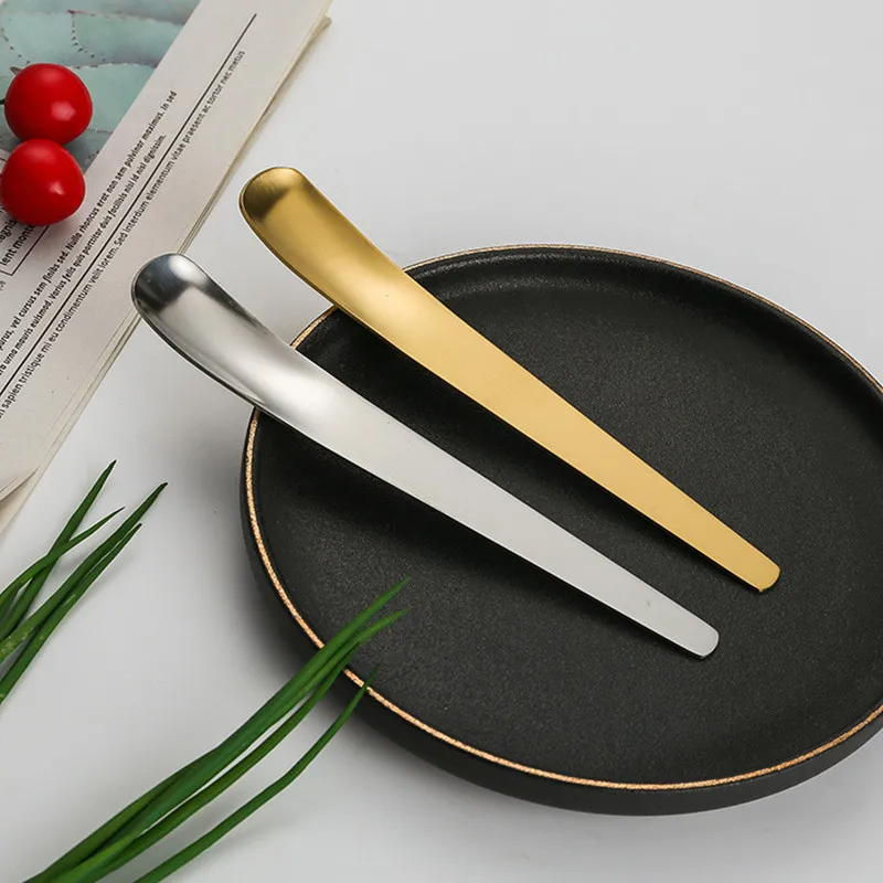 

Stainless Steel Dessert Spoon Stirring Spoon Plated with Titanium Fruit Coffee Spoon Creative Ice Cream Spoon Kitchen Accessorie