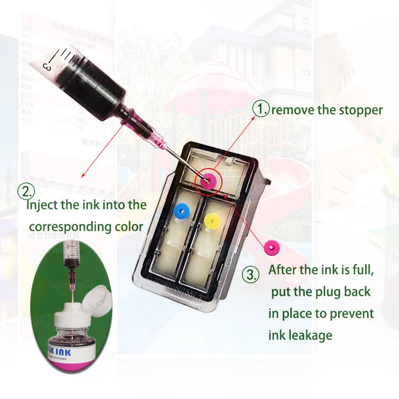 Перезаряжаемый картридж Vliaxh 667XL совместимый с принтером HP 667 HP667 Deskjet Ink Advantage 1275 2374