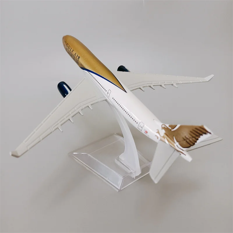 

16cm Bahrain Airways GULF Air Airbus 330 A330 Airlines Alloy Metal 1:400 Scale Diecast Airplane Model Plane Aircraft with Holder