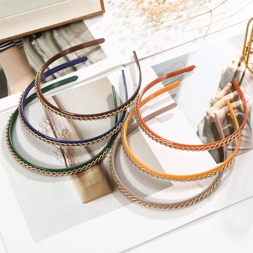 

New Fashion Headband French Elegant Retro Temperament Chain Small Fragrance Thin Headband Headdres Hairpin Hair Accessories Hoop