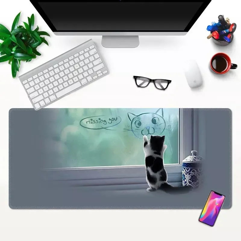 

Landscape Creative gamer play Mousepad Large Gaming Mouse Pad Locking Edge Keyboard 90x40cm Desk Mat for Cs LOL