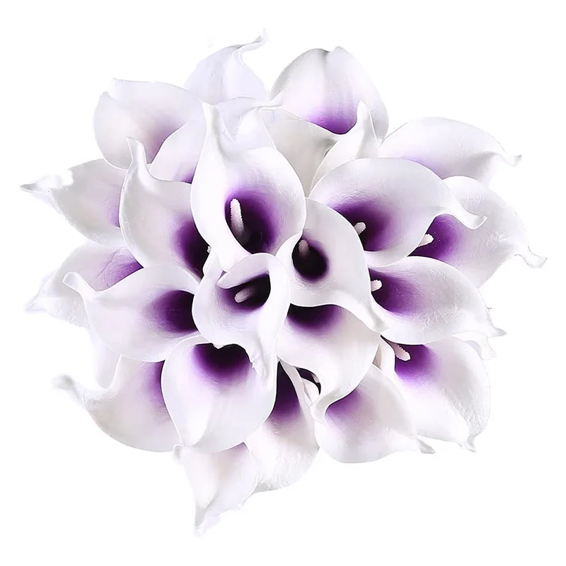 

24 шт., цветы для рукоделия, Свадебный букет невесты, центральные части, домашний декор (фиолетовый в белом цвете)