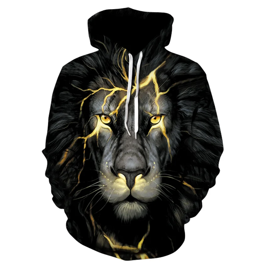 

The lightning lion Hoodies Men/Women Sweatshirt 3D Print animal Tracksuit Male Long Sleeve Hooded Casual Tops Funny Pullovers