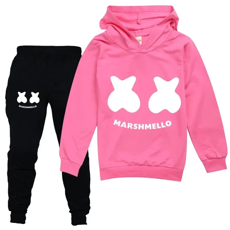 Фото Комплект одежды DJ Marshmello 26Y, комплекты одежды для малышей, толстовки для подростков, брюки, спортивные костюмы из 2 предметов K7IB1 №5