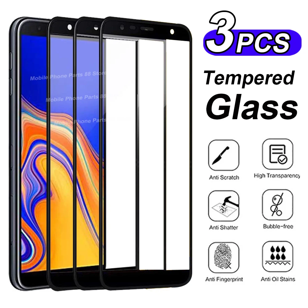 

9D Full Cover Protective Glass For Samsung Galaxy A6 A8 Plus A5 A7 A9 2018 Screen Protector J4 J6 Plus J2 J7 J8 2018 Glass Film