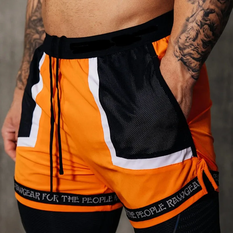 

2022 New Outdoor Muscle Fitness Men's Sports Pants Fashion Splicing Fashion Casual Men's Shorts Elastic Bodybuilding Pants