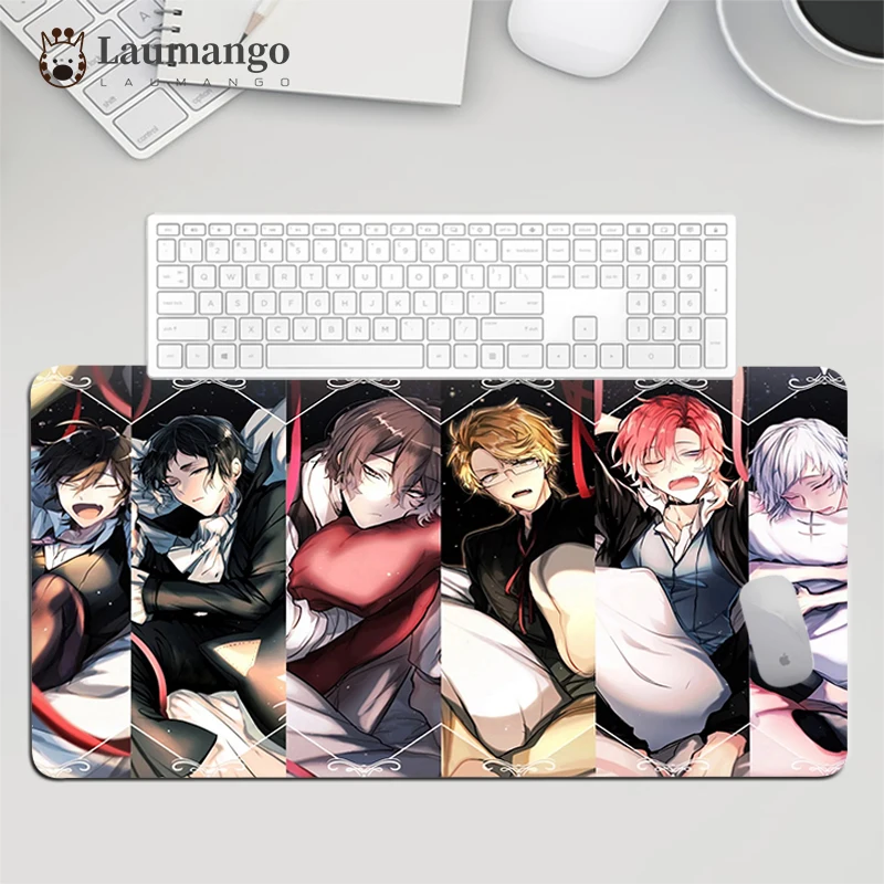 

Rubber Keyboard Bungo Stray Dogs Large Mouse Pad Ped Anime Gaming Carpet Extended Mats Gamer Desk Mat Cabinet Computer Mousepad
