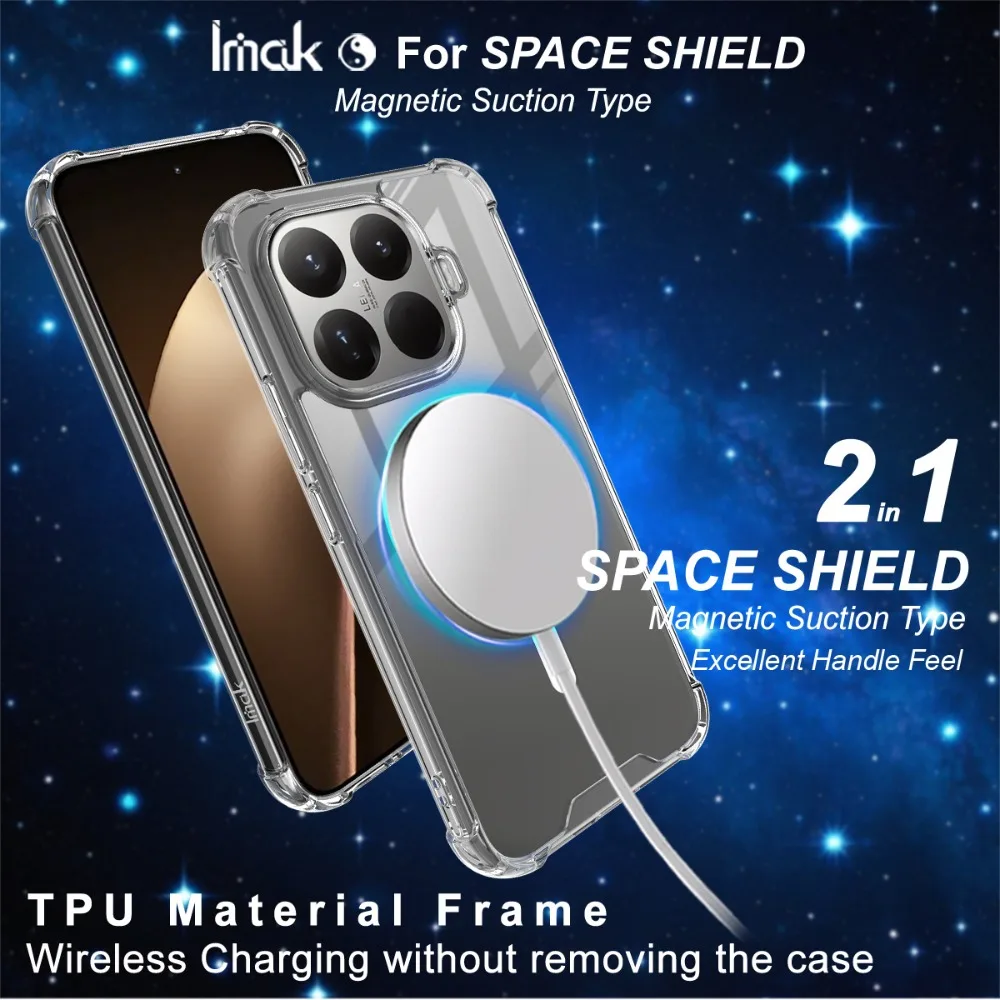 Фото Чехол IMAK Air Bag с магнитной фиксацией и беспроводной зарядкой для Xiaomi 15T Pro 5G, противоударный бампер-накладка, защитный чехол-футляр для Xiaomi Mi 15T Pro №2