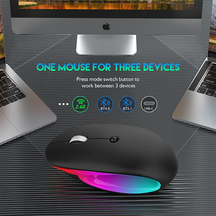 

Mini USB Wired RGB Flash Rechargeable mouse Computer Laptop Portable Business Home Office Gaming mouse USB 2400DPI optical mouse