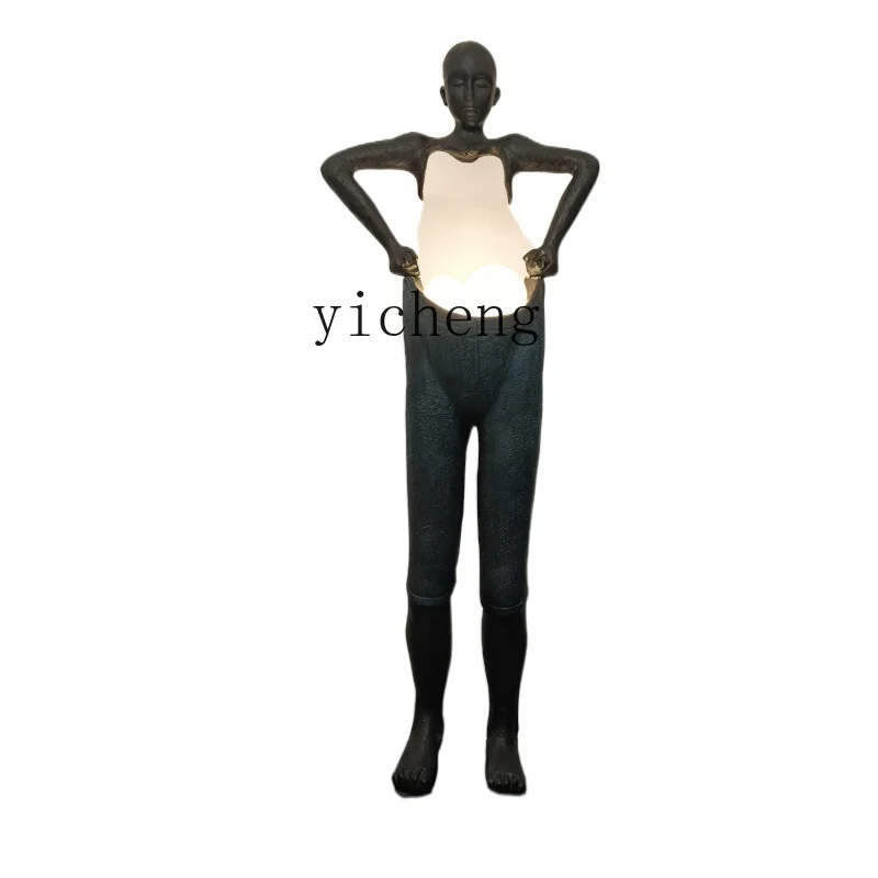 

XC Art Sculpture Humanoid Lifting Pants Large Abstract Resin Sculptured Ornaments Landscape Decorative Crafts