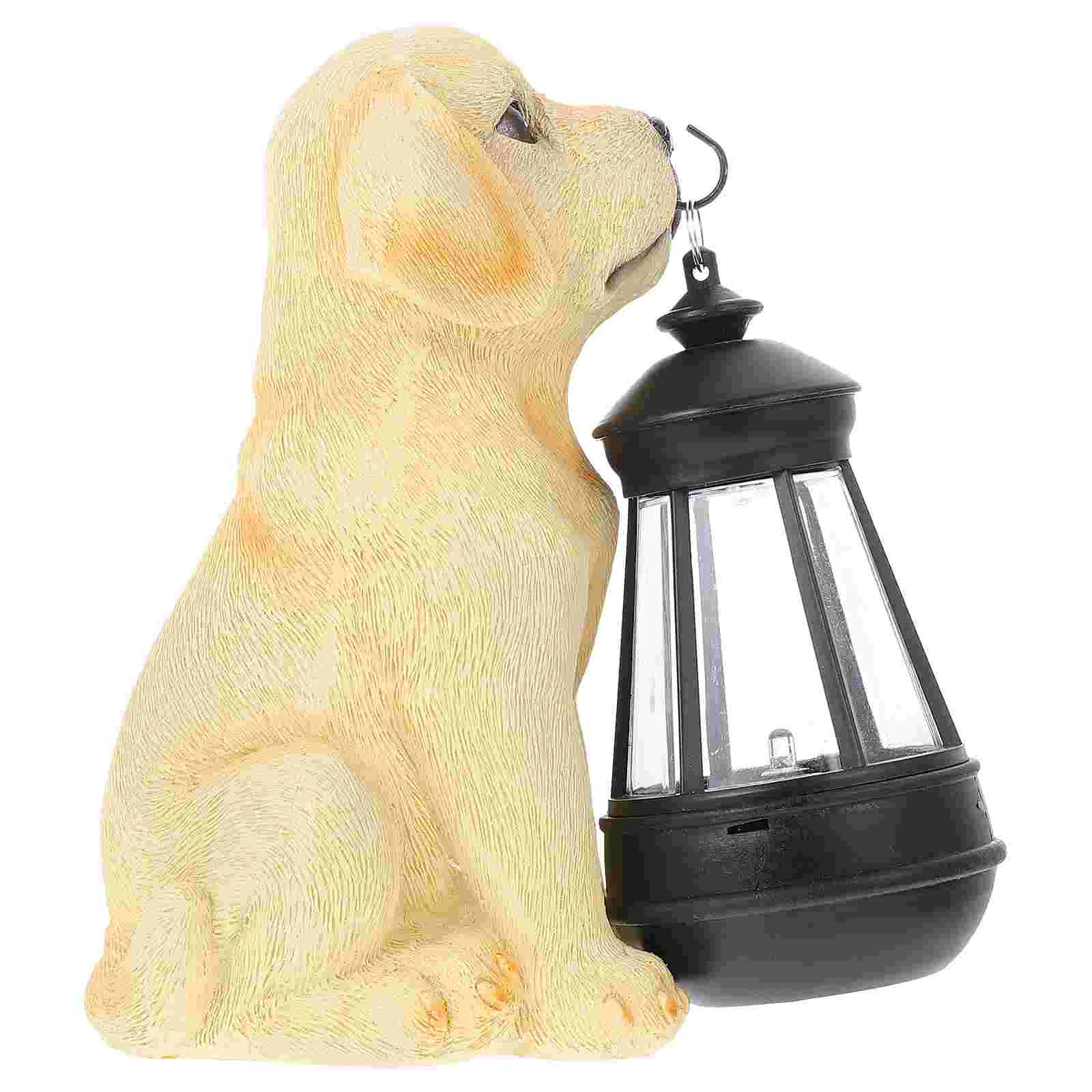 

1pc Simulation Dog Landscaping Decor Lightweight Durable Decorative Lamp Solar Lamp