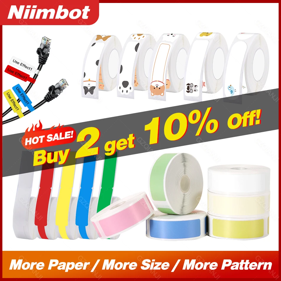 

Niimbot D11 Mini Label Printer Paper Printing Waterproof Price Label Pure Color Transparent Scratch-Resistant Label Sticker
