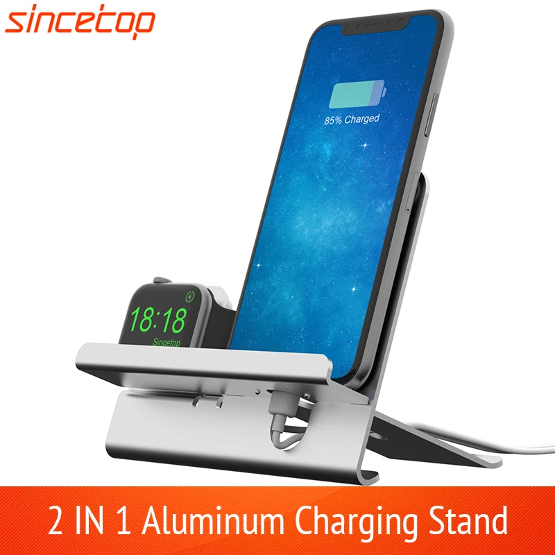 

DIY 2 in 1 adjustable Desk Charge Dock For Apple Watch Charging stand table phone Holder for iPhone x/8/7 Charger station