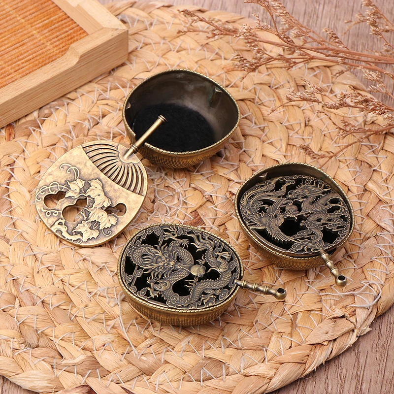 Винтажная Мини-курильница В Форме Веера Небольшой Металлический Поднос Для