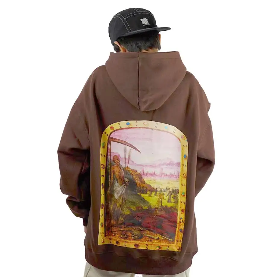 

Свитшот мужской с капюшоном и принтом черепа, уличная одежда в стиле Харадзюку, свободная толстовка, пуловер в стиле панк и готика со скелет...