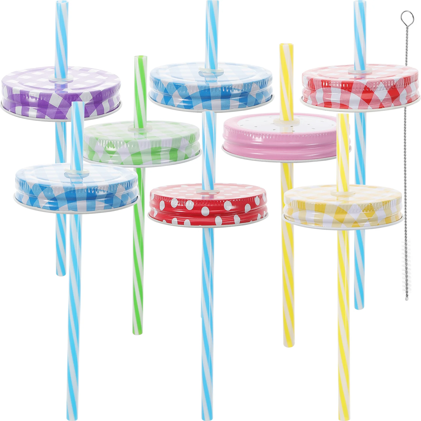 

Jar Lids Mason Canning Straw Drinking Metal Hole Holes Wide Mouth Cup Accessories