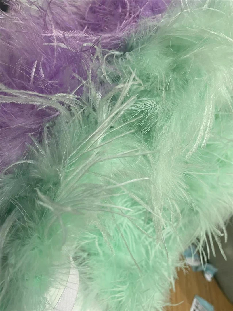 Укороченный топ из страусиных волос для женщин топ-труба с перьями облегающий