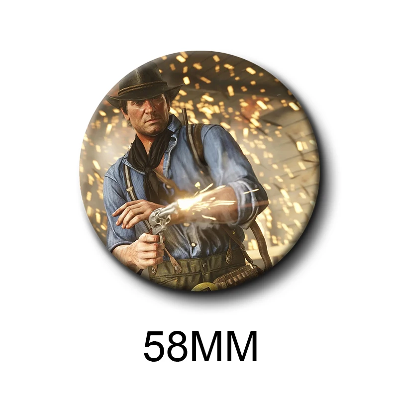 58 мм аниме Red Dead Redemption 2 булавки жесть значок мультяшный персонаж броши для