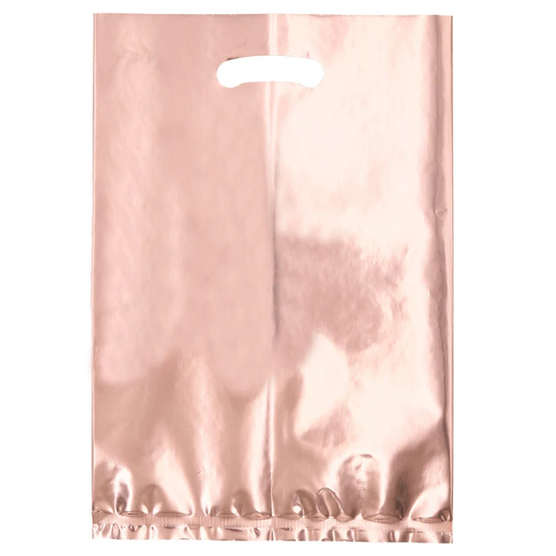 

Однотонные подарочные пакеты 10/20 шт., упаковочная сумка из алюминиевой пленки цвета розового золота, для детей и взрослых, свадебные подарки...