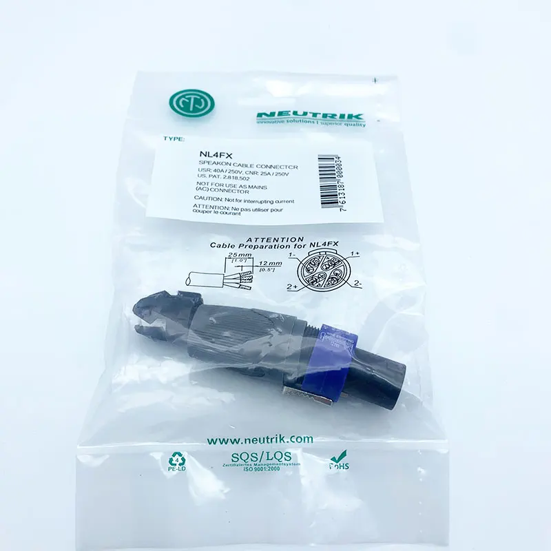 100 шт. новый тип для NEUTRIK NL4FX (обновление) 4-полюсная штепсельная вилка мужская
