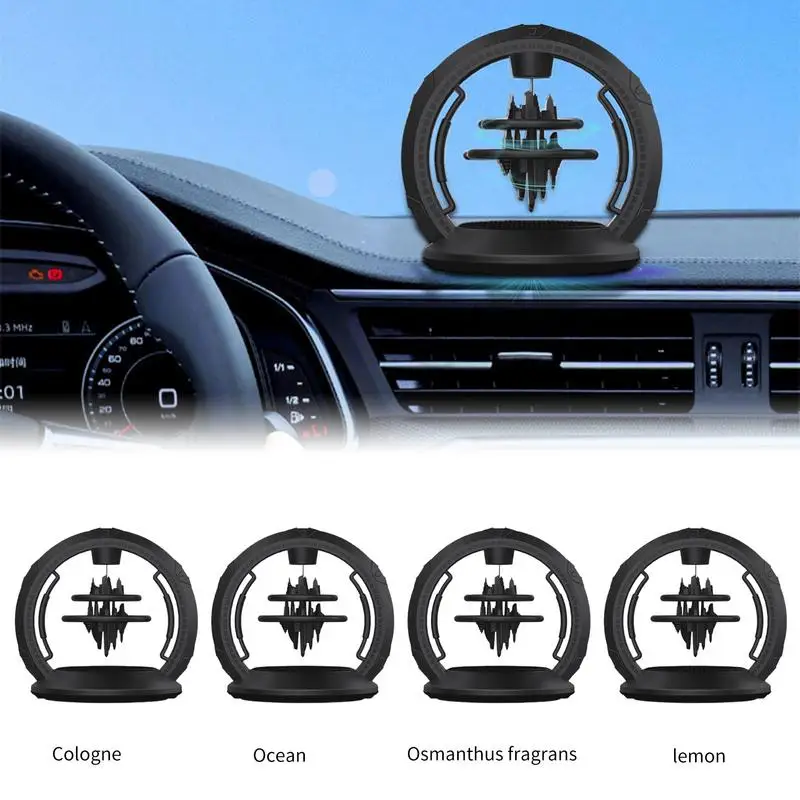 

Car Solar Rotating Air City Air Freshener Car Perfume Oil Diffuser Car Interior Decoration Dashboard Fragrance For Family Road