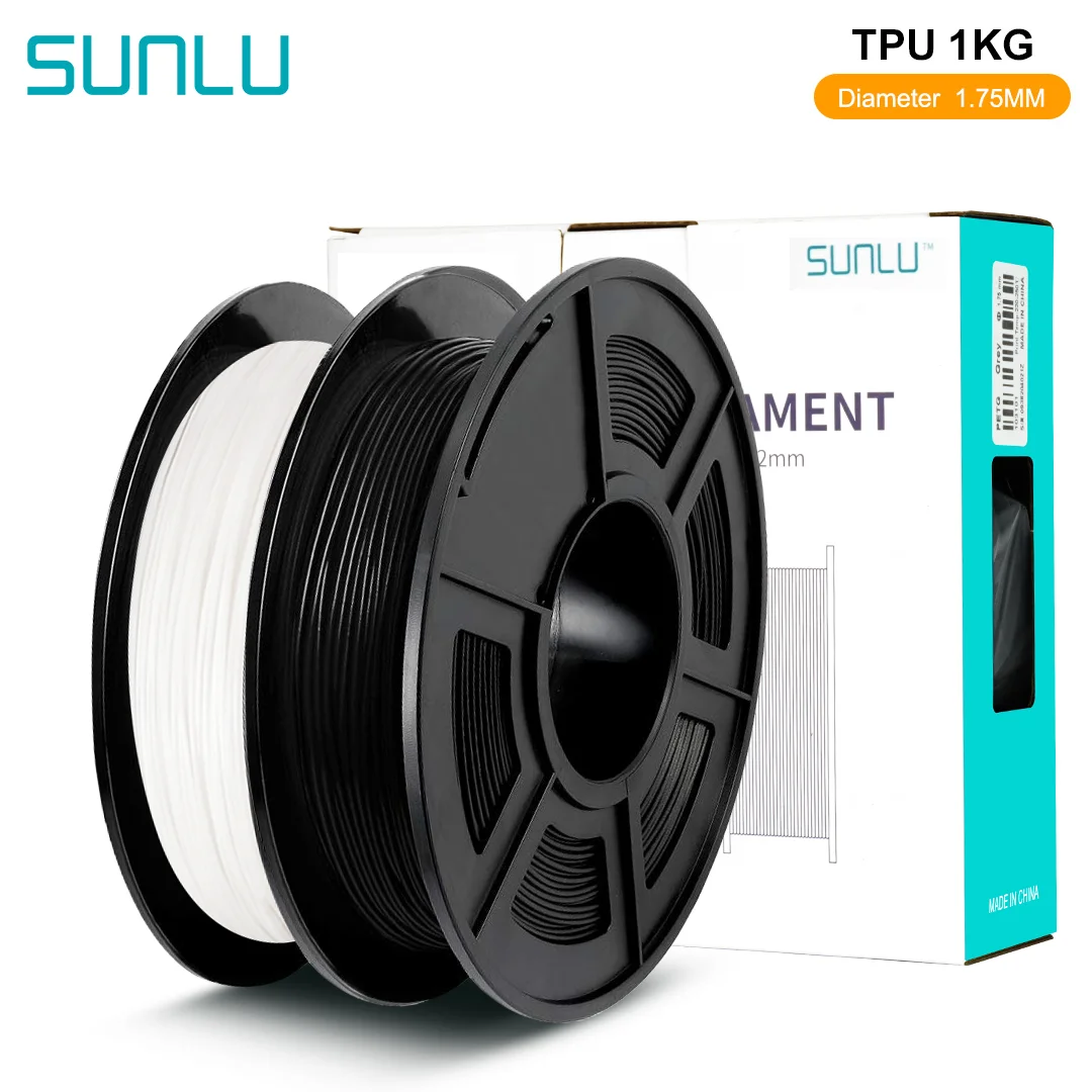 

SUNLU TPU 1.75MM 2 Rolls 0.5KG/Roll High Quality 3D Printer Filament Flexible Plastic Filament Suitable For all FDM 3D printers