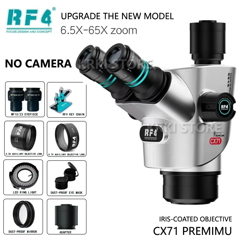 

RF4 CX71 ПРЕМИУМ тринокулярный стереомикроскоп с IRIS-COATED OBJECTIVE ANTI GLARE IMAGING БЕЗ Пайка телефона Ремонт печатных плат