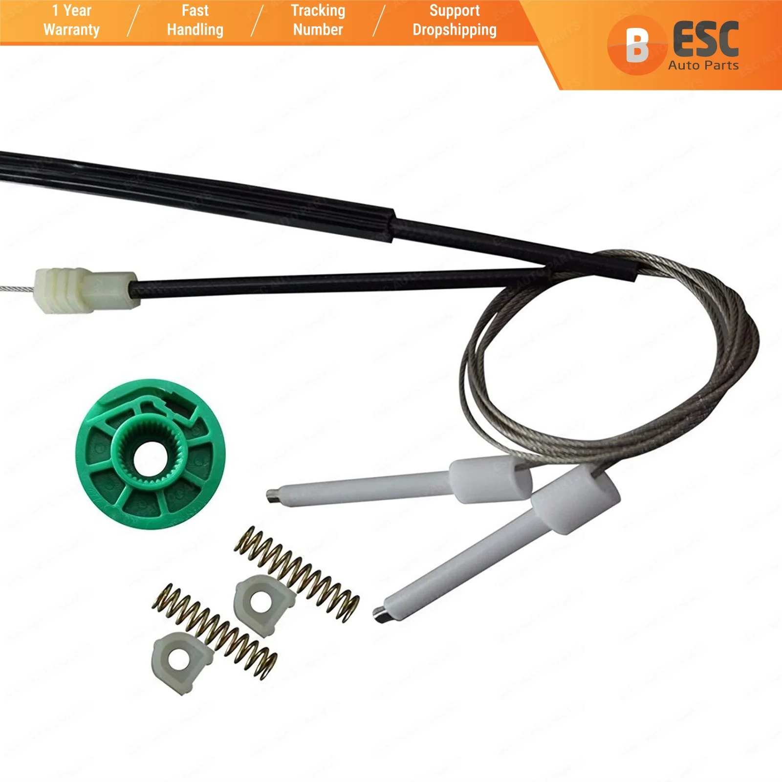 

ESC Auto Parts EWR5041 Window Regulator Repair Kit Front Left Door:4A0837461A for Audi100 A6 4A C4 Fast Shipment Free Shipment