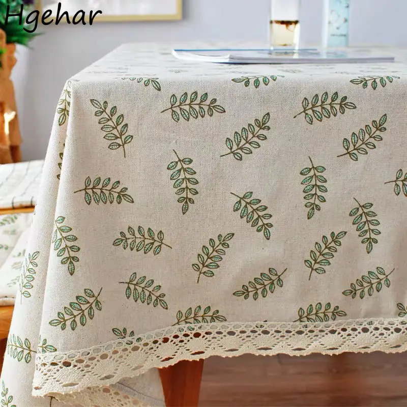 

Decorative Table Cloth Linen and Cotton Lace Tablecloth Rectangular Dining Table Cover Nordic Style Desk Picnic Mat Tafelkleed