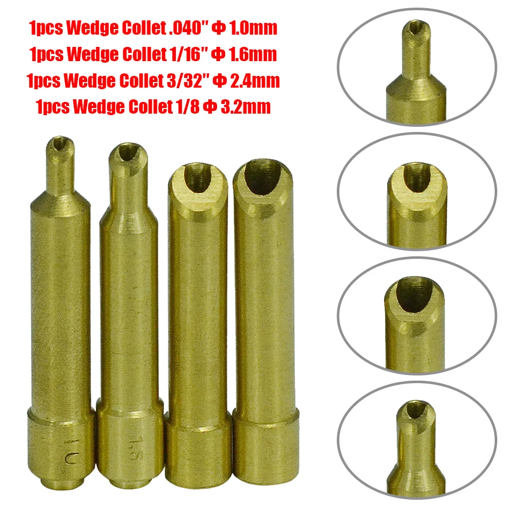 

Wedge Collet Kit For DB SR WP 17 18 26 TIG Welding Torch 4pcs High Quality Wedge Collet 1mm-3.2mm Welding Parts