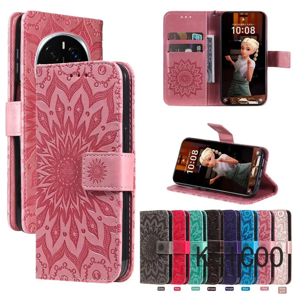 Многофункциональный чехол для телефона с тиснением в стиле ретро Honor Magic5 Magic6 Magic7